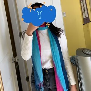 Pink, blue, purple, scarf